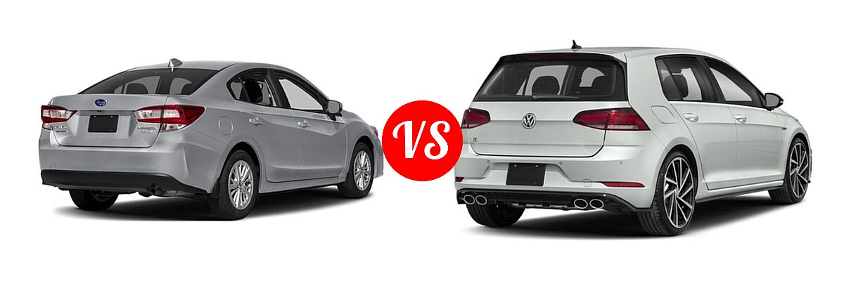 2018 Subaru Impreza Hatchback Premium vs. 2018 Volkswagen Golf R Hatchback 2.0T DSG w/DCC/Nav / 2.0T Manual w/DCC/Nav - Rear Right Comparison