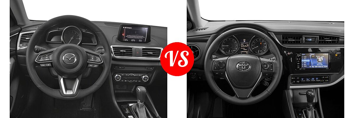 2018 Mazda 3 Hatchback Grand Touring vs. 2018 Toyota Corolla iM Hatchback Manual (SE) - Dashboard Comparison
