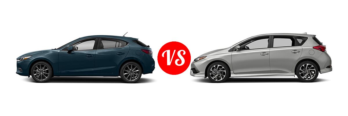 2018 Mazda 3 Hatchback Touring vs. 2018 Toyota Corolla iM Hatchback Manual (SE) - Side Comparison