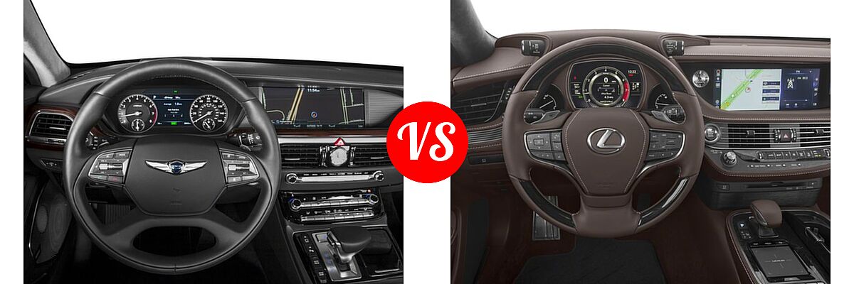 2018 Genesis G90 Sedan 3.3T Premium / 5.0L Ultimate vs. 2018 Lexus LS 500 Sedan LS 500 - Dashboard Comparison