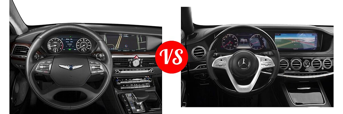2018 Genesis G90 Sedan 3.3T Premium / 5.0L Ultimate vs. 2018 Mercedes-Benz Maybach Sedan Maybach S 560 - Dashboard Comparison