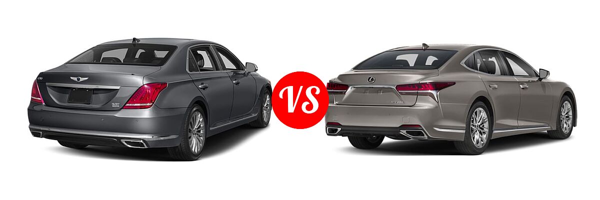 2018 Genesis G90 Sedan 3.3T Premium / 5.0L Ultimate vs. 2018 Lexus LS 500 Sedan LS 500 - Rear Right Comparison