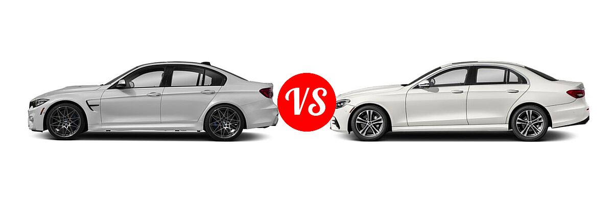 2018 BMW M3 Sedan Sedan vs. 2022 Mercedes-Benz E-Class Sedan E 350 - Side Comparison