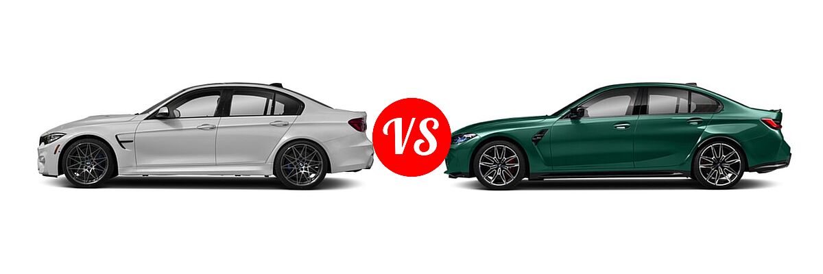 2018 BMW M3 Sedan Sedan vs. 2021 BMW M3 Sedan Competition / Sedan - Side Comparison