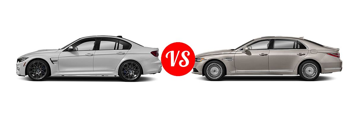 2018 BMW M3 Sedan Sedan vs. 2022 Genesis G90 Sedan 3.3T Premium - Side Comparison