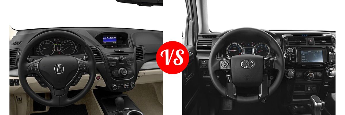 2018 Acura RDX SUV w/AcuraWatch Plus vs. 2018 Toyota 4Runner SUV TRD Pro - Dashboard Comparison