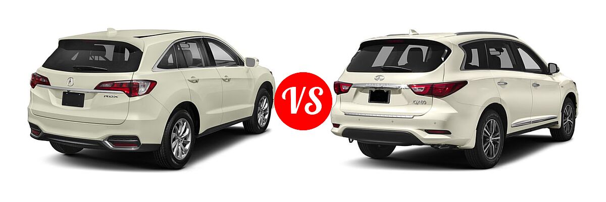 2018 Acura RDX SUV w/AcuraWatch Plus vs. 2018 Infiniti QX60 SUV AWD / FWD - Rear Right Comparison