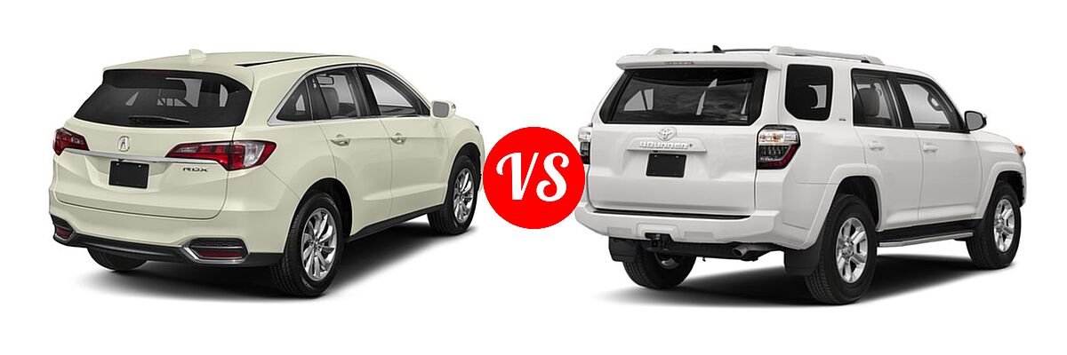 2018 Acura RDX SUV w/AcuraWatch Plus vs. 2018 Toyota 4Runner SUV SR5 / SR5 Premium - Rear Right Comparison