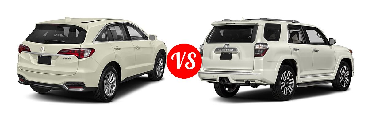2018 Acura RDX SUV w/AcuraWatch Plus vs. 2018 Toyota 4Runner SUV Limited - Rear Right Comparison