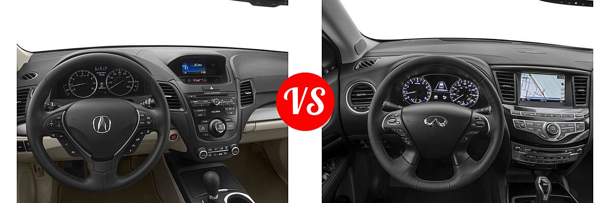 2018 Acura RDX SUV w/AcuraWatch Plus vs. 2018 Infiniti QX60 SUV AWD / FWD - Dashboard Comparison