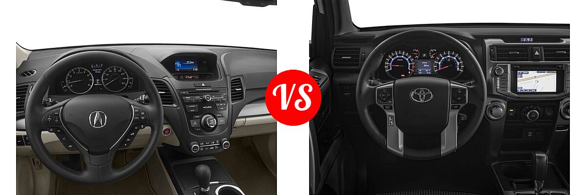 2018 Acura RDX SUV w/AcuraWatch Plus vs. 2018 Toyota 4Runner SUV SR5 / SR5 Premium - Dashboard Comparison
