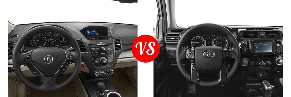 2018 Acura RDX SUV w/AcuraWatch Plus vs. 2018 Toyota 4Runner SUV TRD Pro - Dashboard Comparison