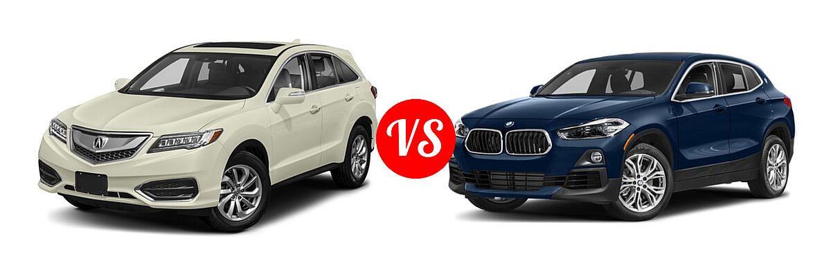 2018 Acura RDX SUV w/AcuraWatch Plus vs. 2018 BMW X2 SUV sDrive28i / xDrive28i - Front Left Comparison