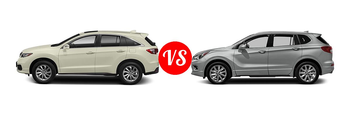 2018 Acura RDX SUV w/AcuraWatch Plus vs. 2018 Buick Envision SUV Essence / FWD 4dr / Preferred / Premium / Premium II - Side Comparison