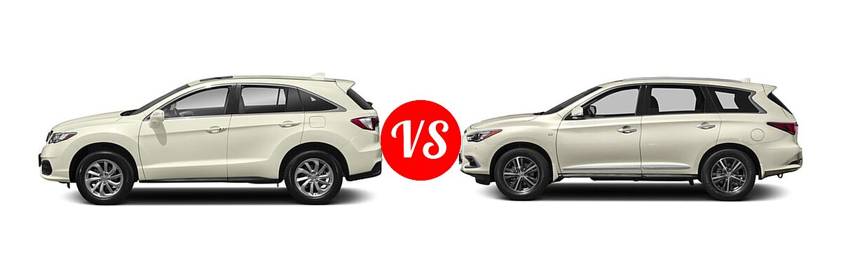 2018 Acura RDX SUV w/AcuraWatch Plus vs. 2018 Infiniti QX60 SUV AWD / FWD - Side Comparison
