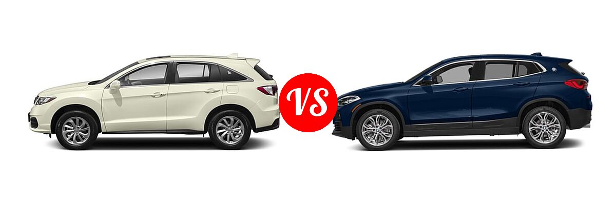 2018 Acura RDX SUV w/AcuraWatch Plus vs. 2018 BMW X2 SUV sDrive28i / xDrive28i - Side Comparison