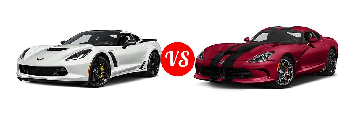 2017 Chevrolet Corvette Z06 w/3LZ Coupe Z06 2LZ vs. 2017 Dodge Viper Coupe GT / GTC / GTS / SRT - Front Left Comparison