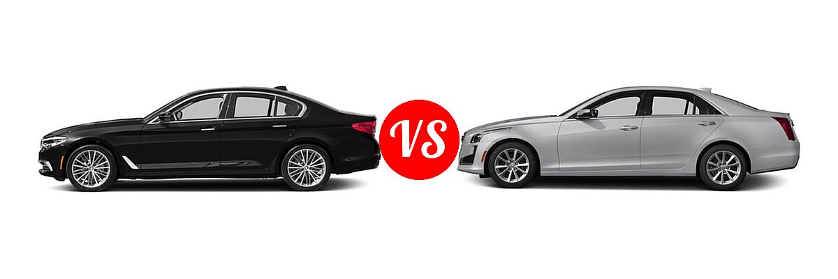 2017 BMW 5 Series Sedan 540i / 540i xDrive vs. 2017 Cadillac CTS Sedan AWD / Luxury AWD / Premium Luxury RWD / RWD - Side Comparison