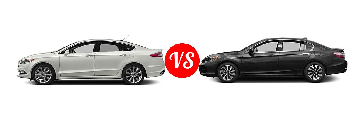 2017 Ford Fusion Sedan Platinum vs. 2017 Honda Accord Hybrid Sedan EX-L - Side Comparison