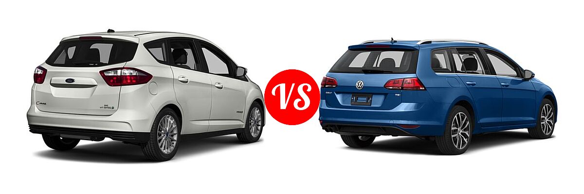 2016 Ford C-Max Hybrid Wagon SE / SEL vs. 2016 Volkswagen Golf SportWagen Wagon TSI Limited Edition / TSI S / TSI SE / TSI SEL - Rear Right Comparison