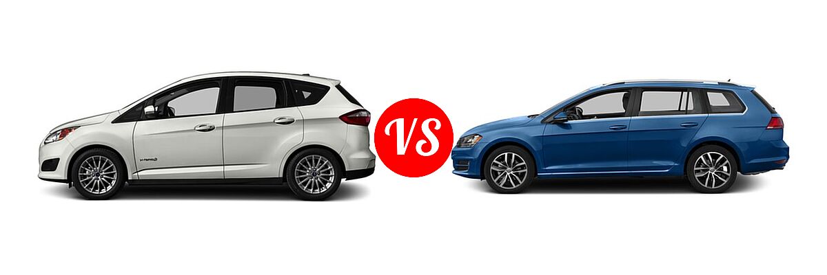 2016 Ford C-Max Hybrid Wagon SE / SEL vs. 2016 Volkswagen Golf SportWagen Wagon TSI Limited Edition / TSI S / TSI SE / TSI SEL - Side Comparison