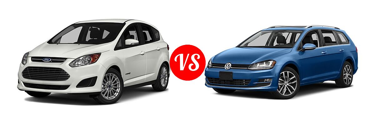 2016 Ford C-Max Hybrid Wagon SE / SEL vs. 2016 Volkswagen Golf SportWagen Wagon TSI Limited Edition / TSI S / TSI SE / TSI SEL - Front Left Comparison