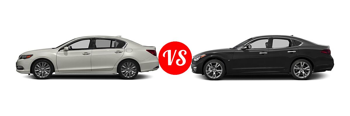 2017 Acura RLX Sedan w/Advance Pkg vs. 2017 Infiniti Q70 Sedan 3.7 / 5.6 - Side Comparison