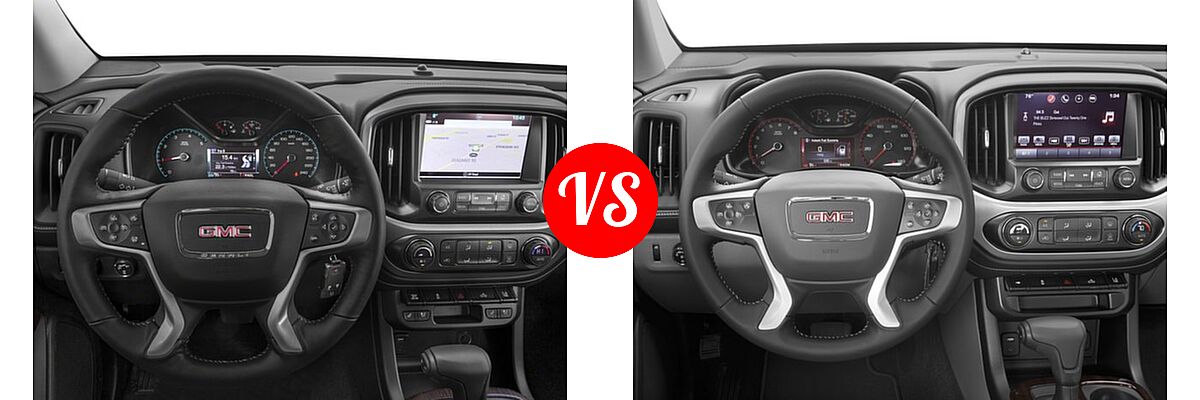 2017 GMC Canyon Pickup 4WD Denali vs. 2017 GMC Canyon Pickup 2WD SLE - Dashboard Comparison