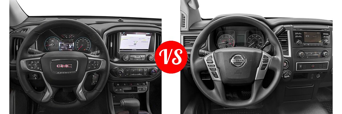 2017 GMC Canyon Pickup 4WD Denali vs. 2017 Nissan Titan XD Pickup S - Dashboard Comparison