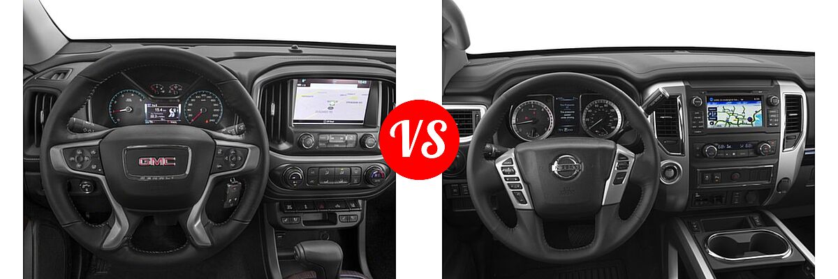 2017 GMC Canyon Pickup 4WD Denali vs. 2017 Nissan Titan XD Pickup SV - Dashboard Comparison
