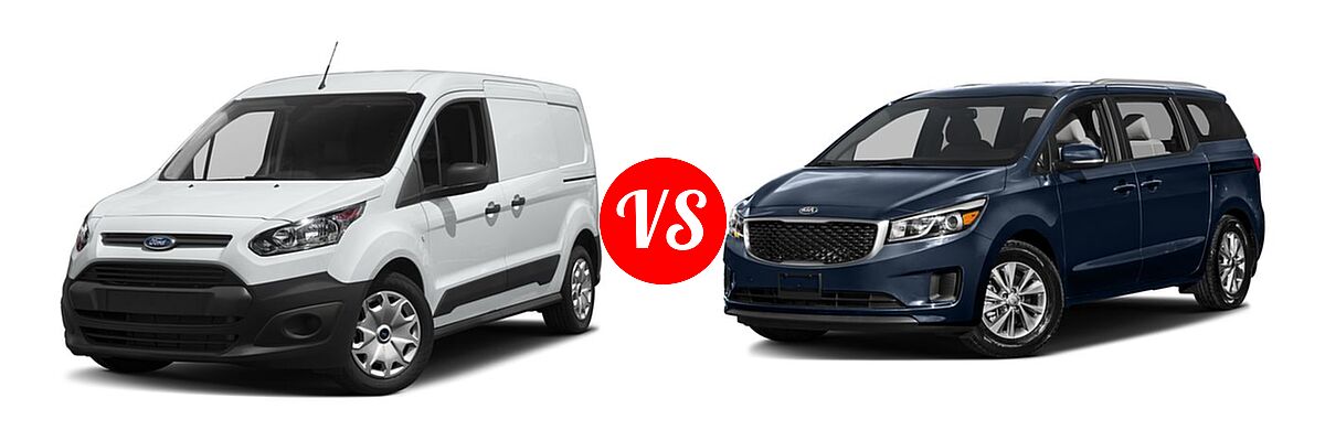 2017 Ford Transit Connect Minivan XL / XLT vs. 2017 Kia Sedona Minivan L / LX - Front Left Comparison