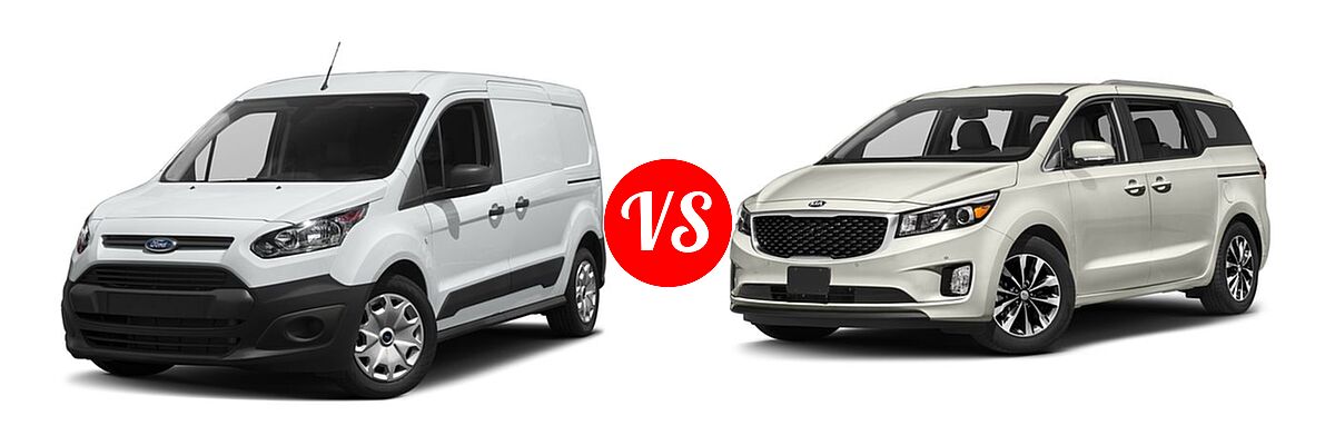 2017 Ford Transit Connect Minivan XL / XLT vs. 2017 Kia Sedona Minivan EX / SX - Front Left Comparison