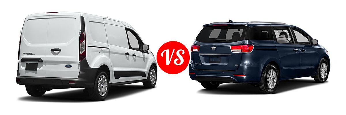 2017 Ford Transit Connect Minivan XL / XLT vs. 2017 Kia Sedona Minivan L / LX - Rear Right Comparison