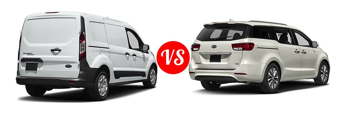 2017 Ford Transit Connect Minivan XL / XLT vs. 2017 Kia Sedona Minivan EX / SX - Rear Right Comparison