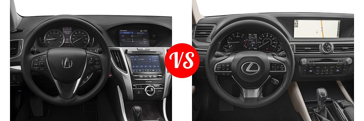 2018 Acura TLX Sedan FWD vs. 2018 Lexus GS 300 Sedan GS 300 - Dashboard Comparison