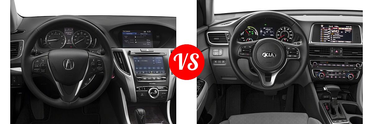 2018 Acura TLX Sedan FWD vs. 2018 Kia Optima Plug-In Hybrid Sedan EX - Dashboard Comparison