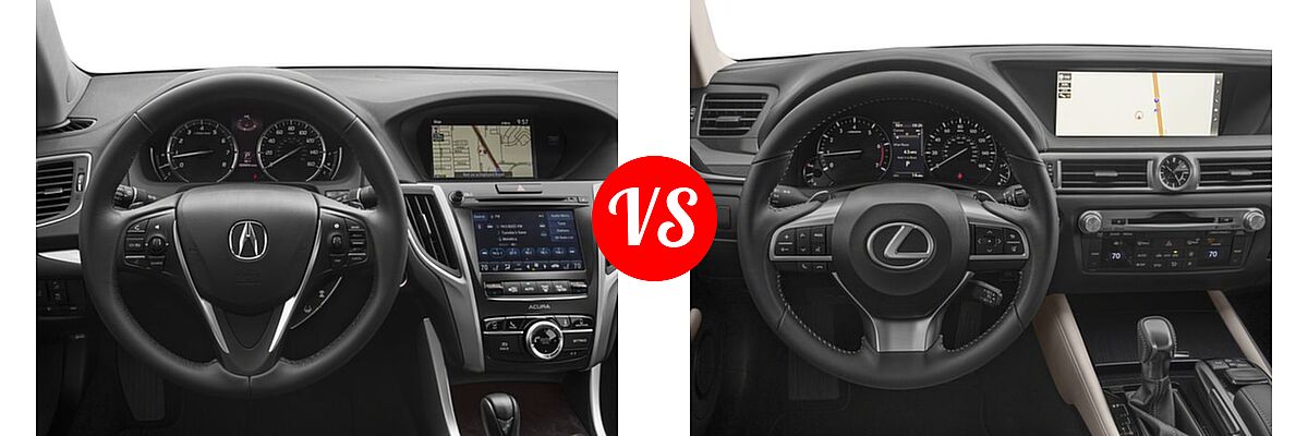 2018 Acura TLX Sedan w/Technology Pkg vs. 2018 Lexus GS 300 Sedan GS 300 - Dashboard Comparison