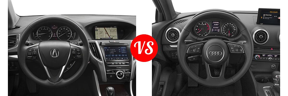 2018 Acura TLX Sedan w/Technology Pkg vs. 2018 Audi A3 Sedan Premium / Premium Plus / Prestige - Dashboard Comparison