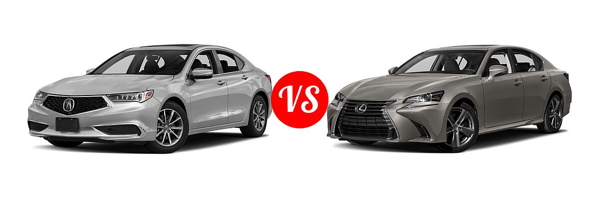 2018 Acura TLX Sedan w/Technology Pkg vs. 2018 Lexus GS 300 Sedan GS 300 - Front Left Comparison