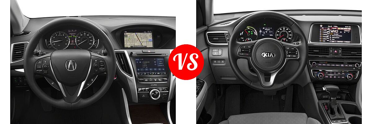 2018 Acura TLX Sedan V6 w/Advance Pkg vs. 2018 Kia Optima Plug-In Hybrid Sedan EX - Dashboard Comparison