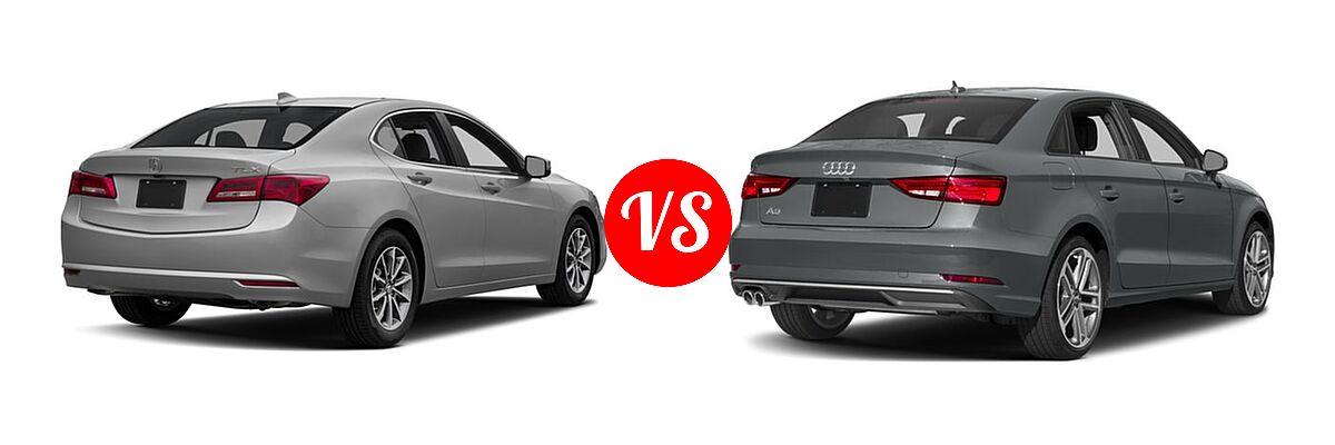 2018 Acura TLX Sedan FWD vs. 2018 Audi A3 Sedan Premium / Premium Plus / Prestige - Rear Right Comparison
