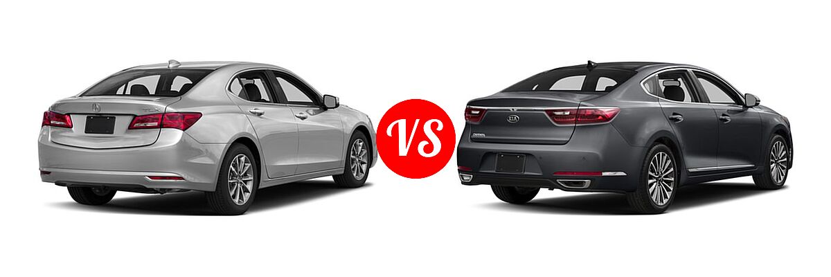 2018 Acura TLX Sedan w/Technology Pkg vs. 2018 Kia Cadenza Sedan Premium - Rear Right Comparison