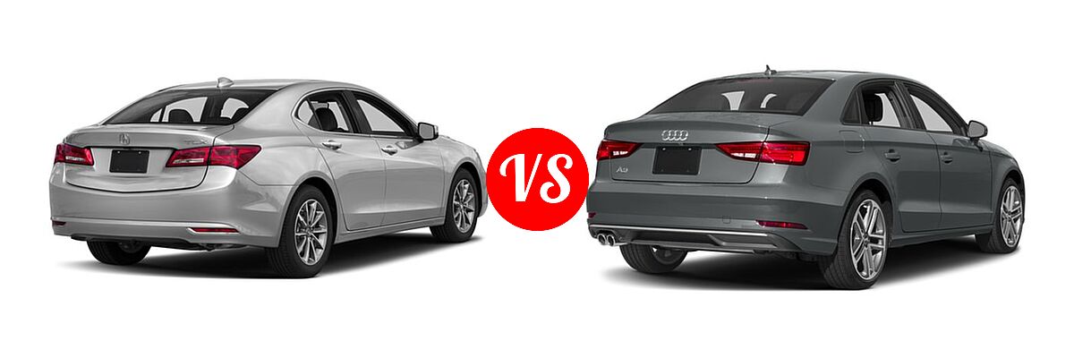 2018 Acura TLX Sedan w/Technology Pkg vs. 2018 Audi A3 Sedan Premium / Premium Plus / Prestige - Rear Right Comparison
