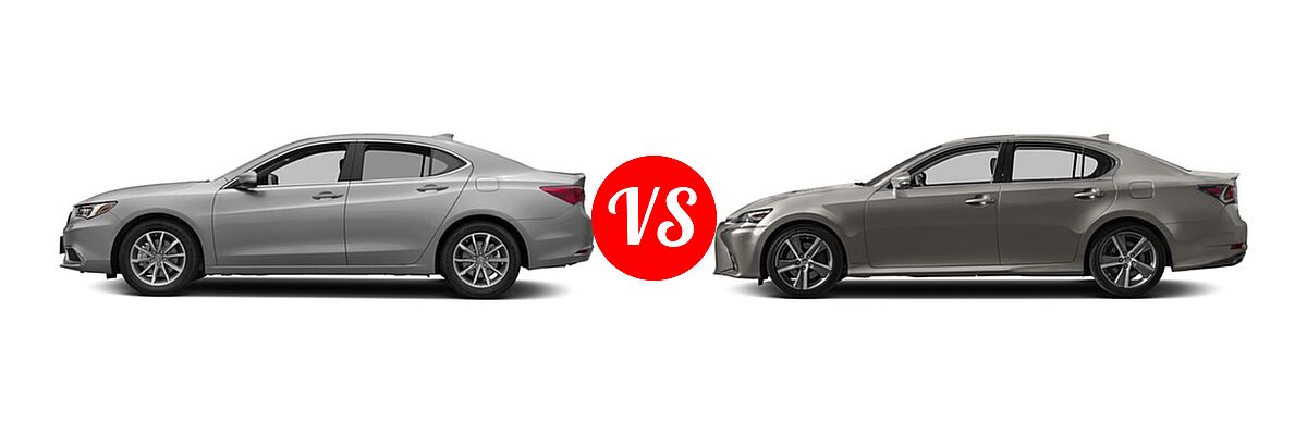 2018 Acura TLX Sedan FWD vs. 2018 Lexus GS 300 Sedan GS 300 - Side Comparison