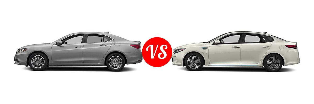 2018 Acura TLX Sedan FWD vs. 2018 Kia Optima Plug-In Hybrid Sedan EX - Side Comparison