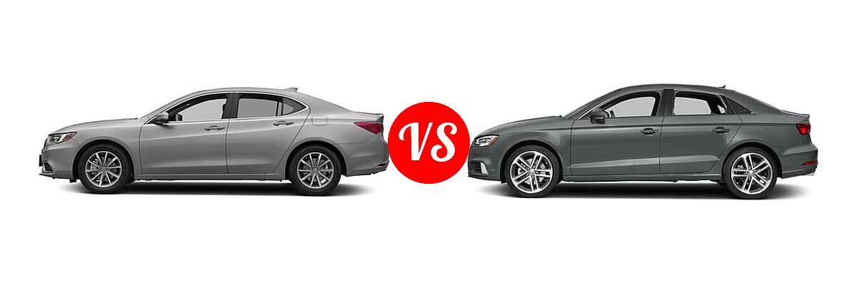 2018 Acura TLX Sedan FWD vs. 2018 Audi A3 Sedan Premium / Premium Plus / Prestige - Side Comparison