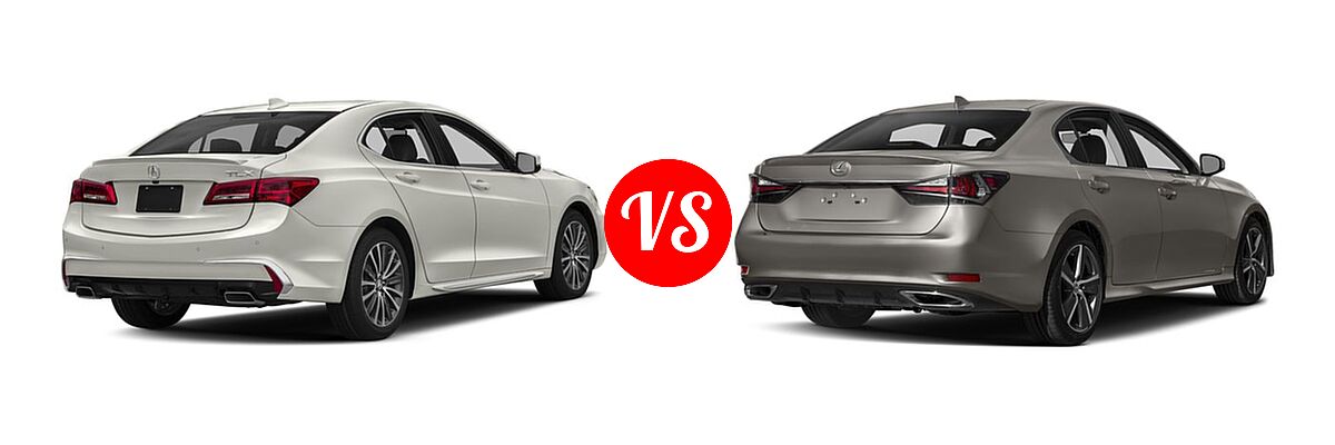 2018 Acura TLX Sedan V6 w/Advance Pkg vs. 2018 Lexus GS 300 Sedan GS 300 - Rear Right Comparison