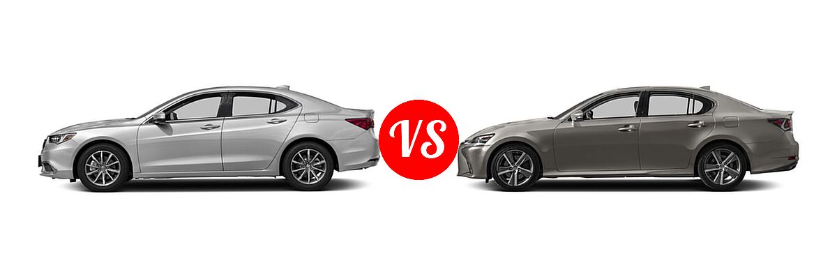 2018 Acura TLX Sedan w/Technology Pkg vs. 2018 Lexus GS 300 Sedan GS 300 - Side Comparison