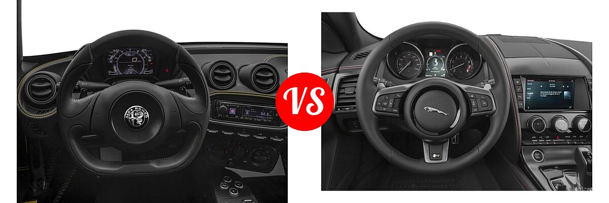2018 Alfa Romeo 4C Coupe Coupe vs. 2018 Jaguar F-TYPE Coupe R-Dynamic - Dashboard Comparison