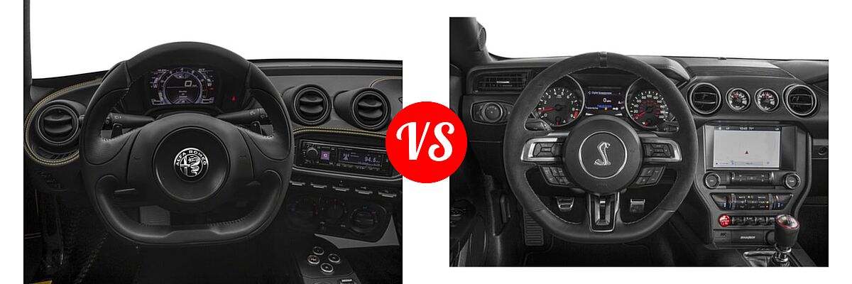 2018 Alfa Romeo 4C Coupe Coupe vs. 2018 Ford Shelby GT350 Coupe Shelby GT350 - Dashboard Comparison